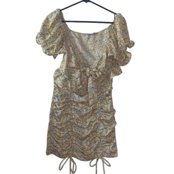 Haute Monde Floral Print Two-Piece Set With Ruched Skirt & Tie-Front Top Small - Picture 2 of 13